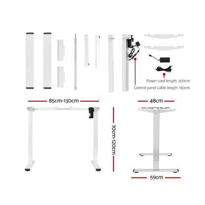 Artiss Standing Desk Frame Only Motorised White - Cosy Abode