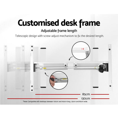 Artiss Standing Desk Frame Only Motorised White - Cosy Abode