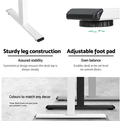 Artiss Standing Desk Frame Only Motorised White - Cosy Abode