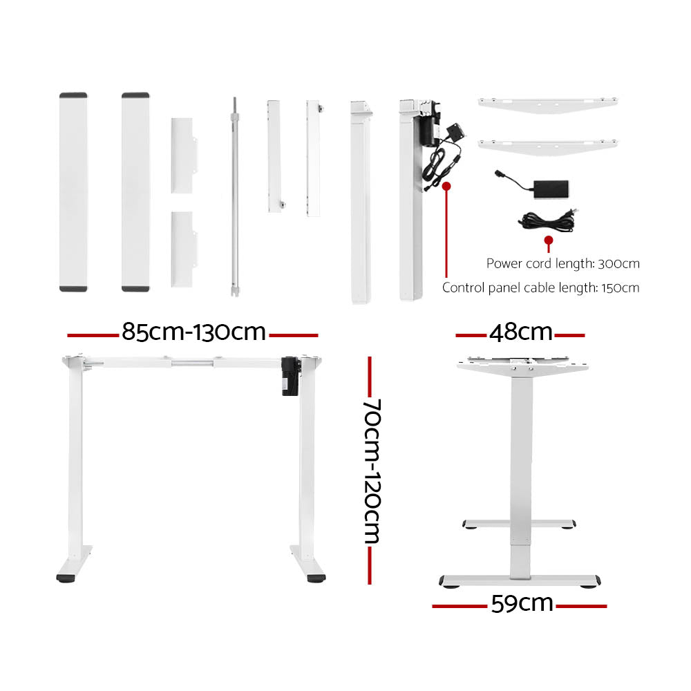 Artiss Standing Desk Motorised Sit Stand Desks White Oak 120CM - Cosy Abode