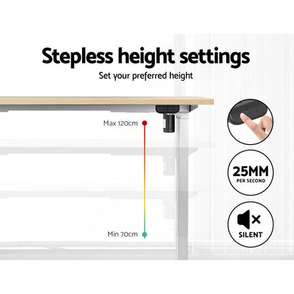 Artiss Standing Desk Motorised Sit Stand Desks White Oak 120CM - Cosy Abode
