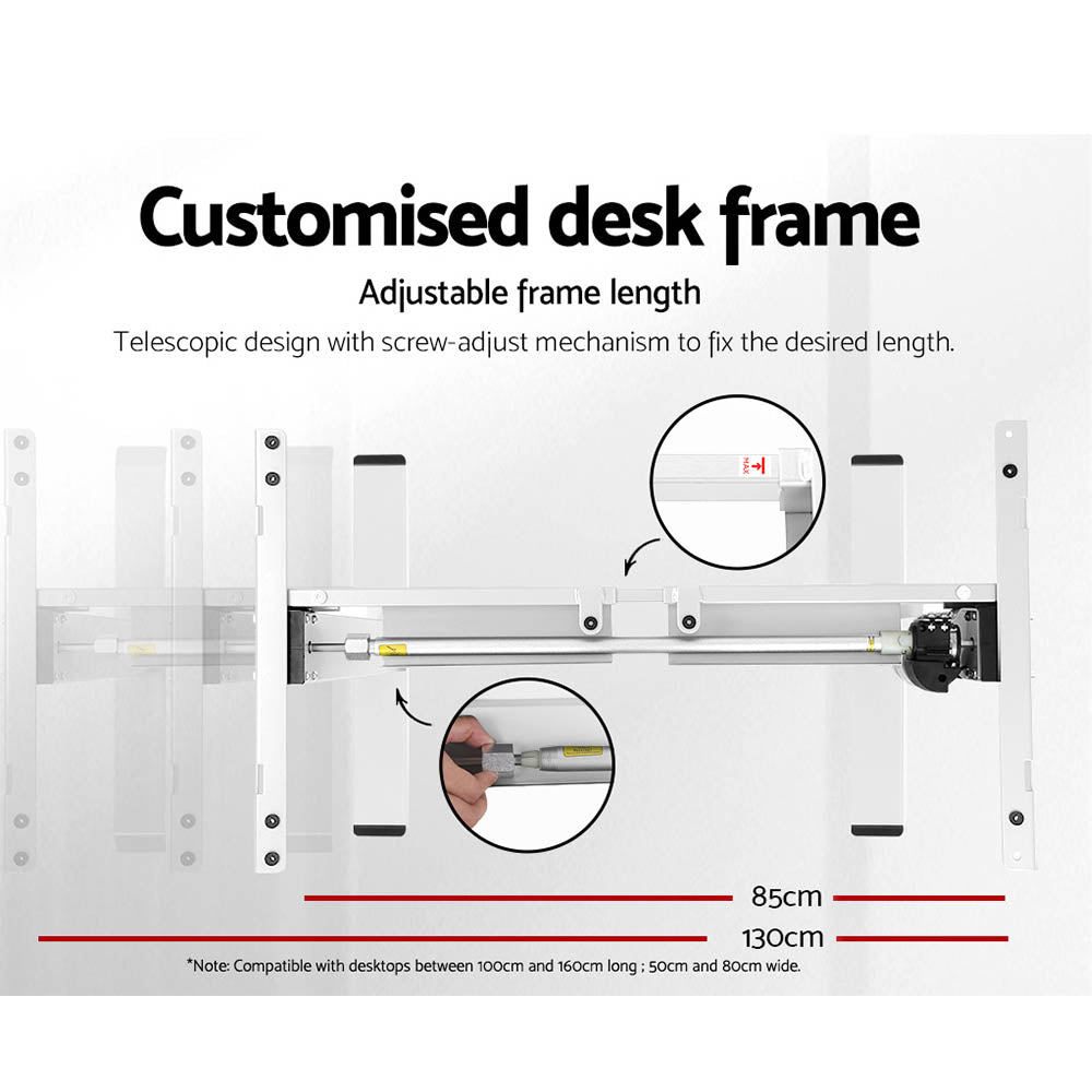 Artiss Standing Desk Motorised Sit Stand Desks White Oak 120CM - Cosy Abode