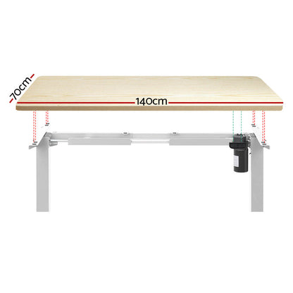Artiss Standing Desk Motorised Sit Stand Desks White Oak 140CM - Cosy Abode