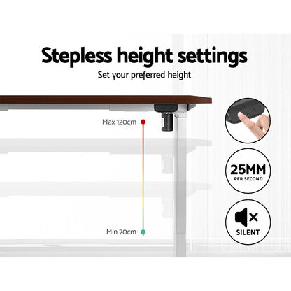 Artiss Standing Desk Motorised Sit Stand Desks Walnut 120CM - Cosy Abode