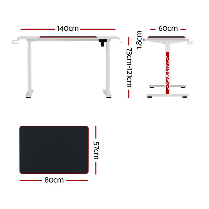 Artiss Standing Desk Motorised Gaming Desks White 140CM - Cosy Abode
