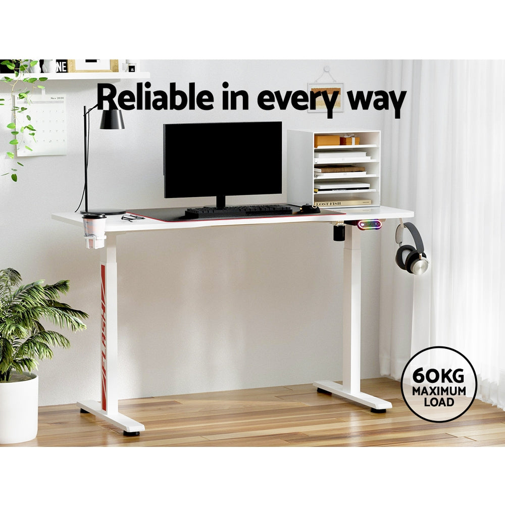 Artiss Standing Desk Motorised Gaming Desks White 140CM - Cosy Abode