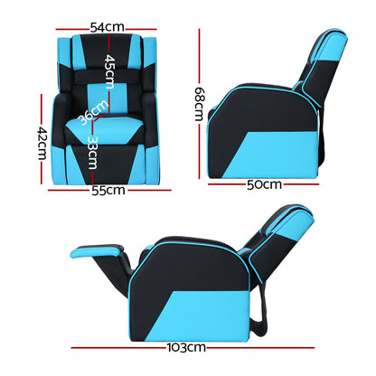 Keezi Kids Recliner Chair PU Leather Gaming Sofa Lounge Couch Children Armchair - Cosy Abode