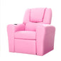 Keezi Kids Recliner Chair PU Leather Sofa Lounge Couch Children Armchair Pink - Cosy Abode