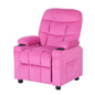 Keezi Kids Recliner Chair Pink Velvet Sofa Lounge Couch Children Charis Armchair - Cosy Abode