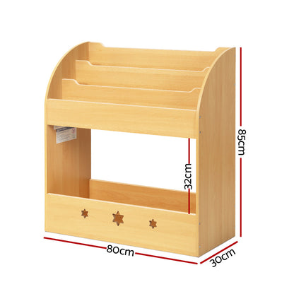 Keezi 3 Tiers Kids Bookshelf Magazine Shelf Organiser Bookcase Display - Cosy Abode