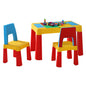 Keezi 3PCS Kids Table and Chairs Set Activity Toys Storage Box Desk Blocks - Cosy Abode