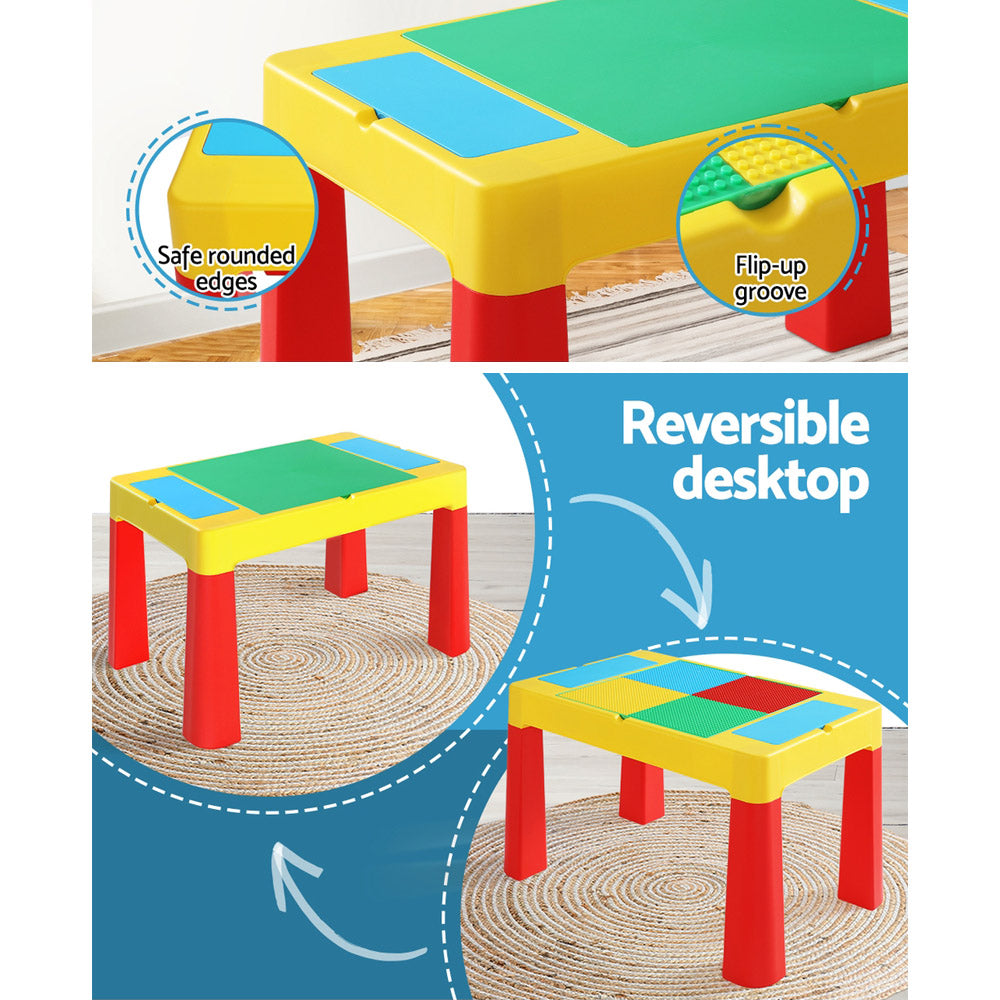 Keezi 3PCS Kids Table and Chairs Set Activity Toys Storage Box Desk Blocks - Cosy Abode