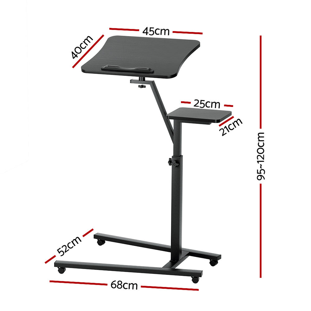 Artiss Laptop Desk Computer Table Height Adjustable Tiltable Mouse Board Black - Cosy Abode