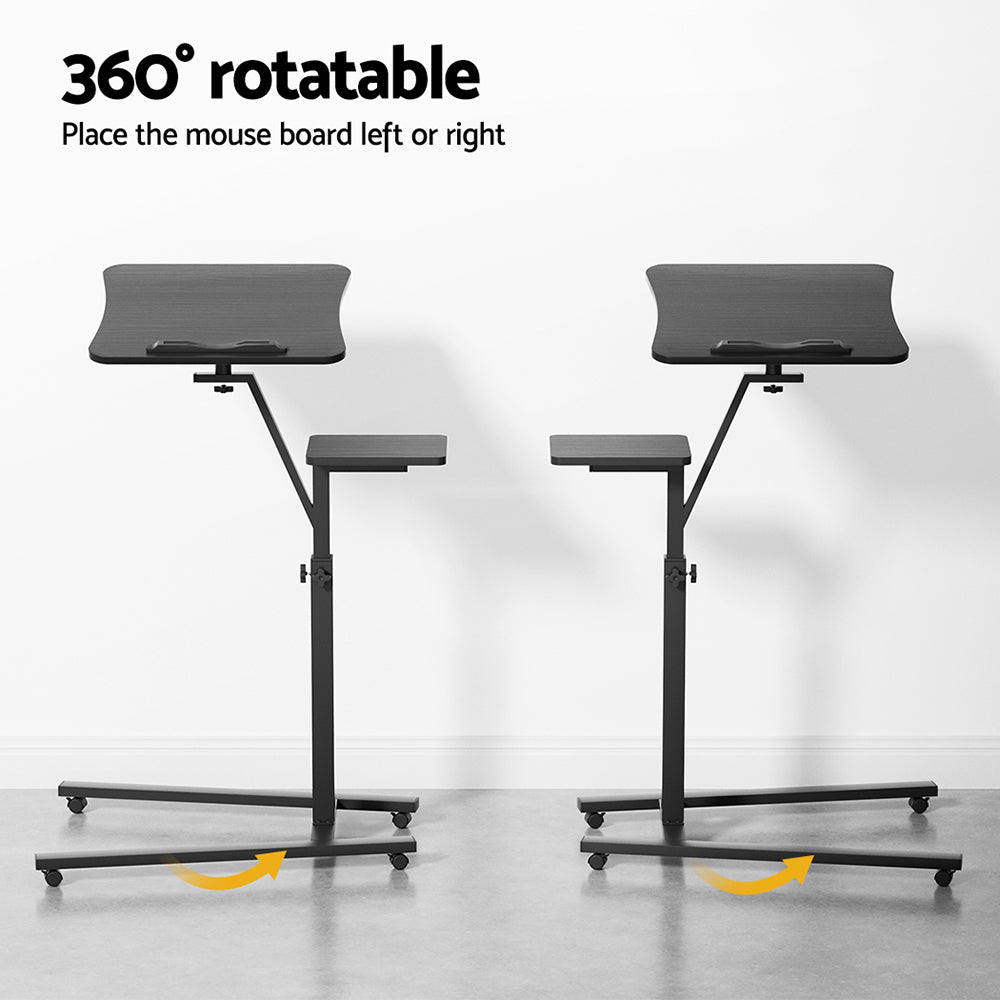 Artiss Laptop Desk Computer Table Height Adjustable Tiltable Mouse Board Black - Cosy Abode