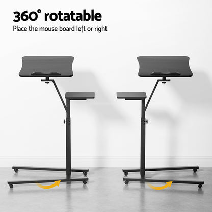 Artiss Laptop Desk Computer Table Height Adjustable Tiltable Mouse Board Black - Cosy Abode