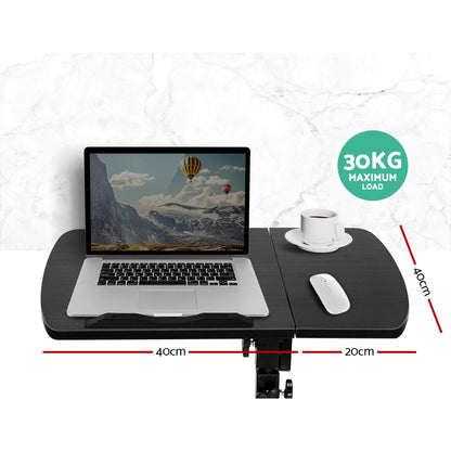 Artiss Laptop Desk Table Fan Cooling Black 60CM - Cosy Abode