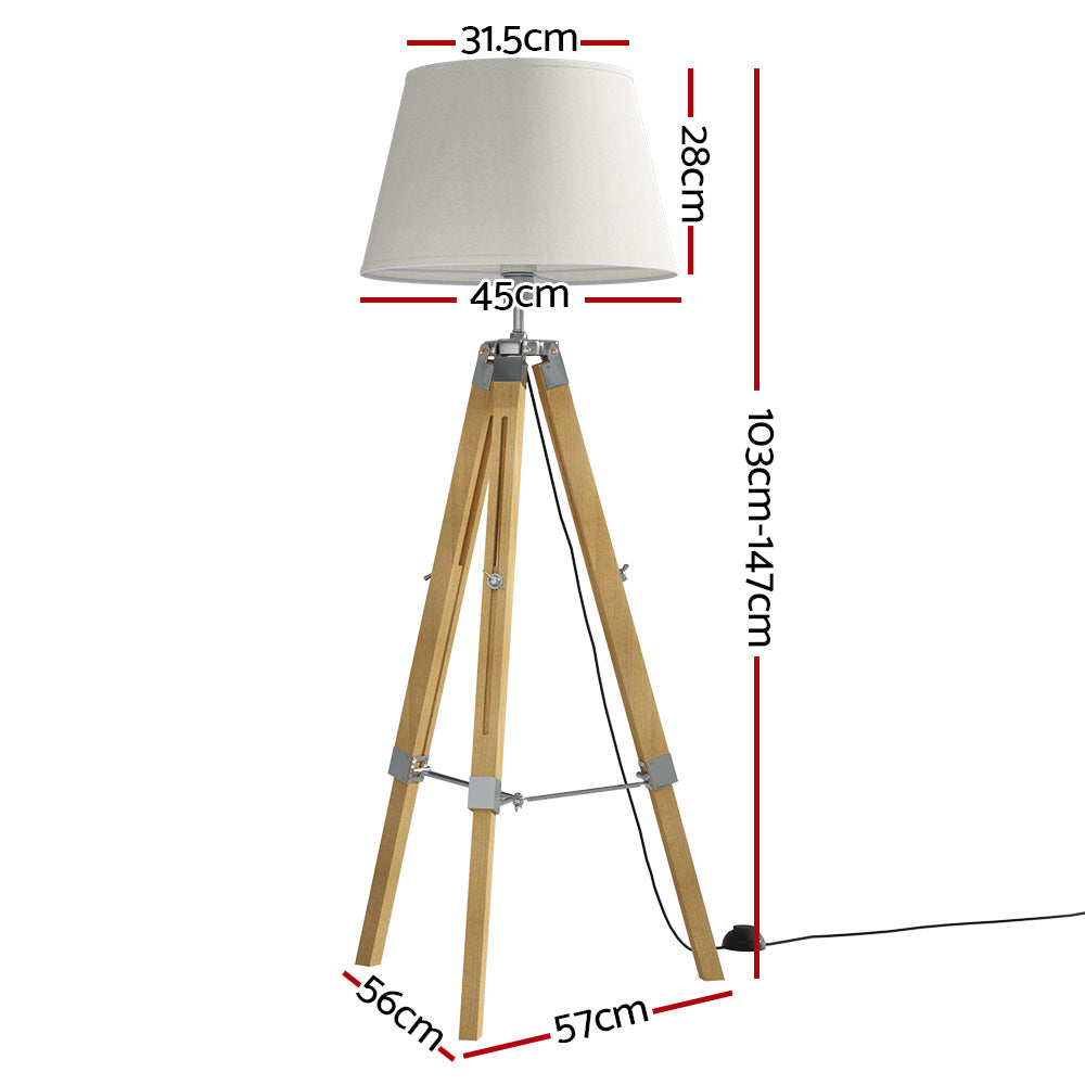 Artiss Tripod Floor Lamp Adjustable Height LED Light Stand Home Room Reading - Cosy Abode