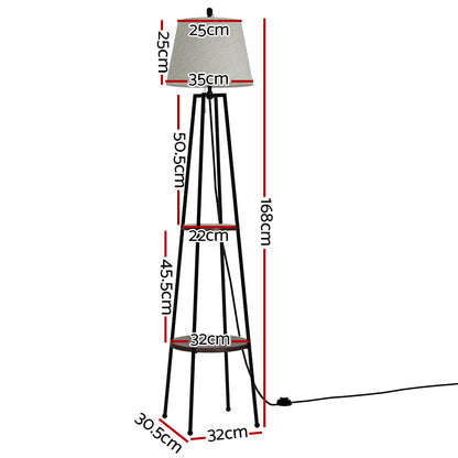 Artiss Floor Lamp 2 Tier Shelf Storage LED Light Stand Home Living Room Upright - Cosy Abode