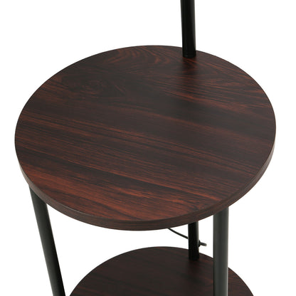 Artiss Floor Lamp 2 Tier Shelf Storage LED Light Stand Home Room Adjustable Head - Cosy Abode