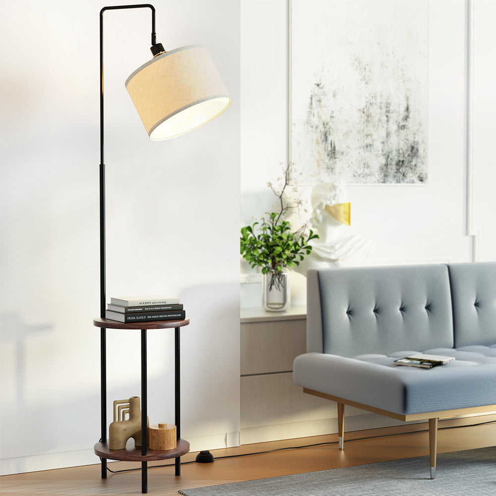Artiss Floor Lamp 2 Tier Shelf Storage LED Light Stand Home Room Adjustable Head - Cosy Abode