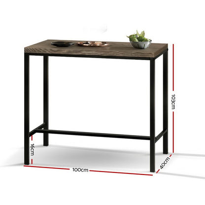 Artiss Vintage Industrial High Bar Table for Stool Kitchen Cafe Desk Dark Brown - Cosy Abode