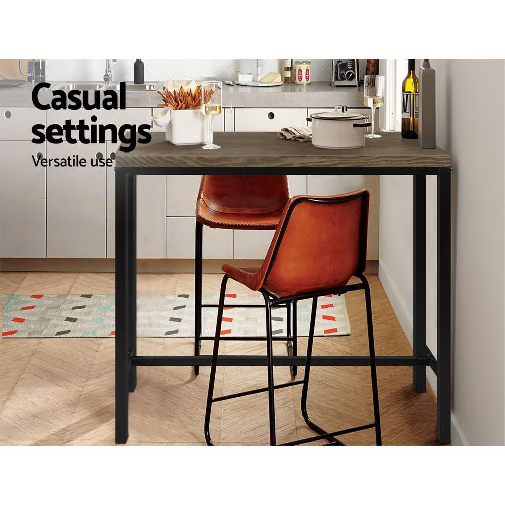 Artiss Vintage Industrial High Bar Table for Stool Kitchen Cafe Desk Dark Brown - Cosy Abode