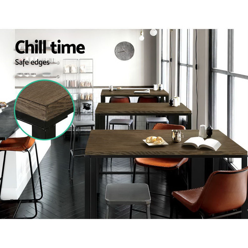 Artiss Vintage Industrial High Bar Table for Stool Kitchen Cafe Desk Dark Brown - Cosy Abode