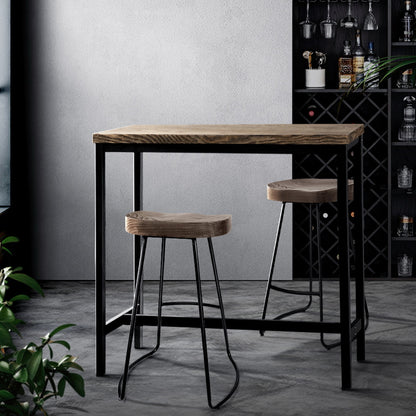 Artiss Vintage Industrial High Bar Table for Stool Kitchen Cafe Desk Dark Brown - Cosy Abode