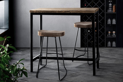 Artiss Vintage Industrial High Bar Table for Stool Kitchen Cafe Desk Dark Brown - Cosy Abode