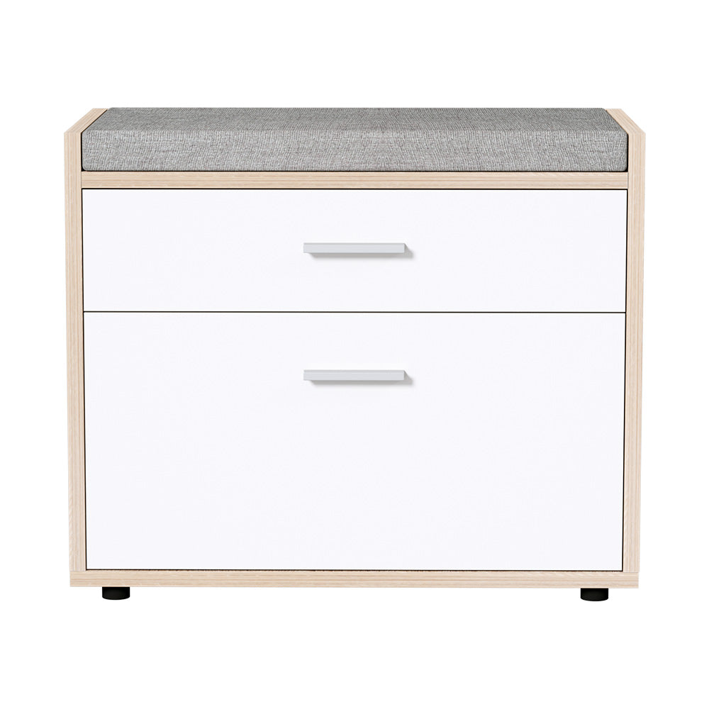 Artiss Shoe Rack Bench Shoe Cabinet 8 Pairs White Niva - Cosy Abode