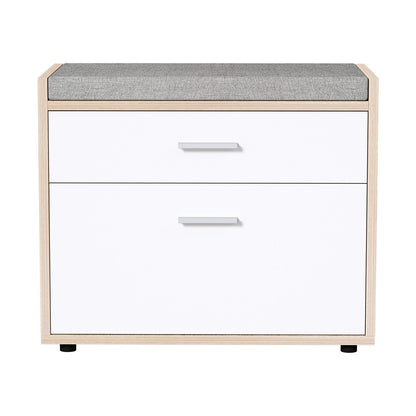 Artiss Shoe Rack Bench Shoe Cabinet 8 Pairs White Niva - Cosy Abode