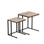 Artiss Nesting Coffee Table Sef of 2 Walnut Brok - Cosy Abode