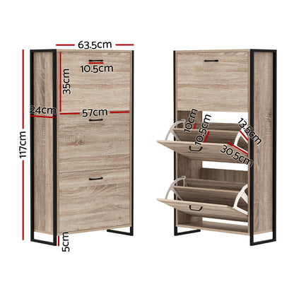 Artiss Shoe Rack Cabinet 24 Pairs Adjustable Shelves Tim - Cosy Abode