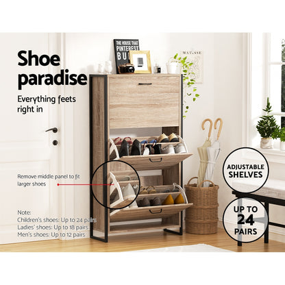 Artiss Shoe Rack Cabinet 24 Pairs Adjustable Shelves Tim - Cosy Abode
