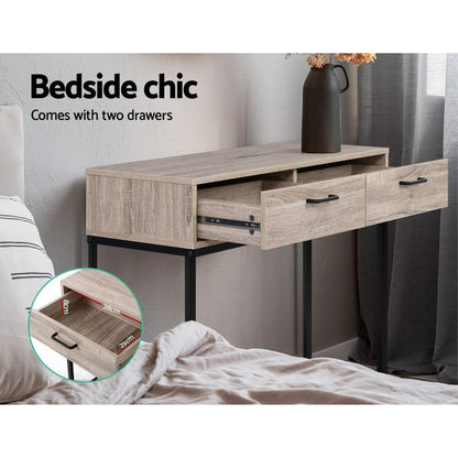 Artiss Hallway Console Table Hall Side Entry Display Desk Drawer Storage Oak - Cosy Abode