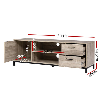 Artiss TV Cabinet Entertainment Unit 132cm Pine Tania - Cosy Abode