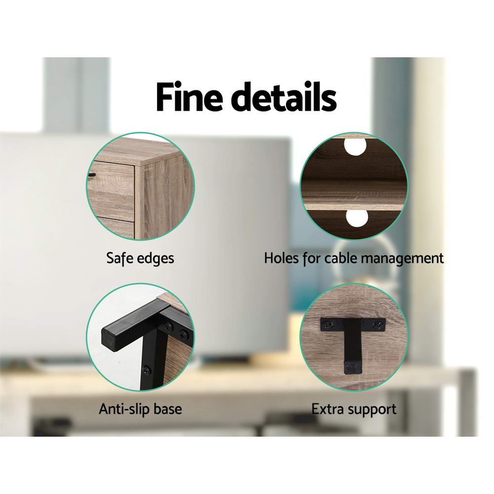 Artiss TV Cabinet Entertainment Unit 132cm Pine Tania - Cosy Abode