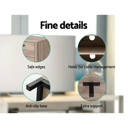 Artiss TV Cabinet Entertainment Unit 132cm Pine Tania - Cosy Abode