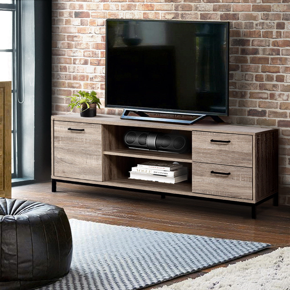 Artiss TV Cabinet Entertainment Unit 132cm Pine Tania - Cosy Abode