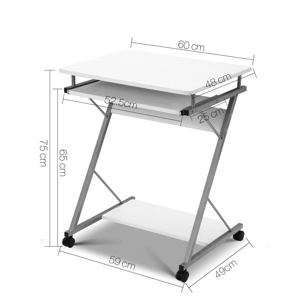 Artiss Computer Desk Keyboard Tray Shelf White 60CM - Cosy Abode