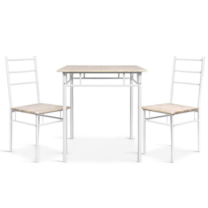 Artiss Breakfast Table And 2 Chairs Set - Natural Oak - Cosy Abode