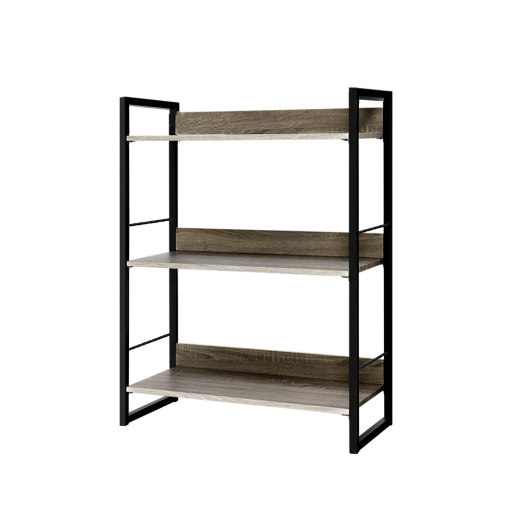 Artiss Bookshelf 3 Tiers - NOE Black and Oak - Cosy Abode