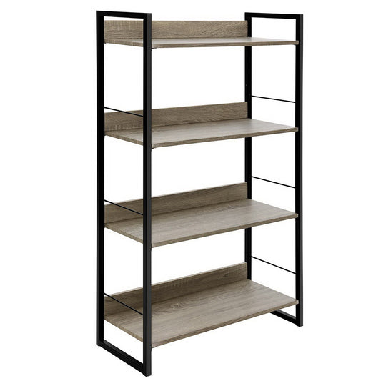 Artiss Bookshelf 4 Tiers - NOE Black and Oak - Cosy Abode