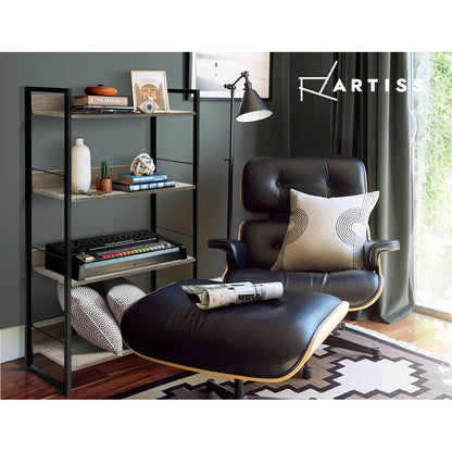 Artiss Bookshelf 4 Tiers - NOE Black and Oak - Cosy Abode