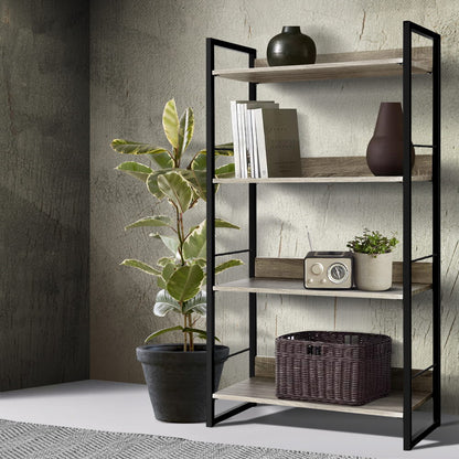 Artiss Bookshelf 4 Tiers - NOE Black and Oak - Cosy Abode