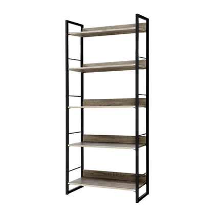 Artiss Bookshelf 5 Tiers - NOE Black and Oak - Cosy Abode