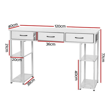 Artiss Computer Desk Drawer Shelves Study Table 120CM White - Cosy Abode