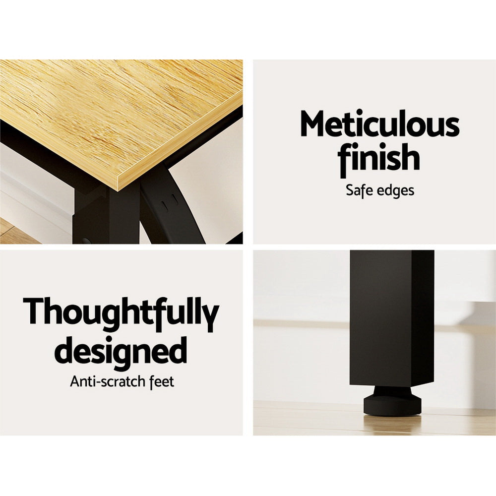 Artiss Computer Desk Laptop Table Bookshelf Desk Storage Rack Office Study Oak - Cosy Abode