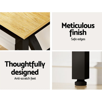 Artiss Computer Desk Laptop Table Bookshelf Desk Storage Rack Office Study Oak - Cosy Abode
