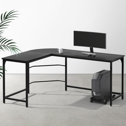 Artiss Computer Desk L-Shape CPU Stand Black 147CM - Cosy Abode